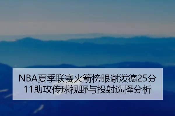 NBA夏季联赛火箭榜眼谢泼德25分11助攻传球视野与投射选择分析